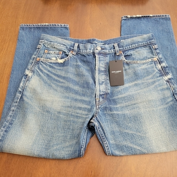 Saint Laurent Mid Rise Button Fly Straight Jeans 34 NWT NEW - Picture 4 of 13